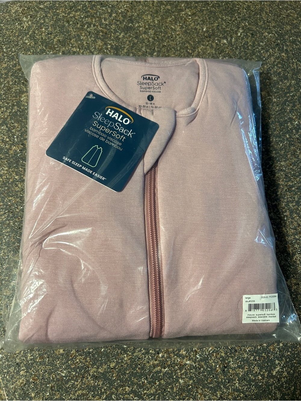 New and Never Opened Halo SleepSack Supersoft Zip Sleep Sack - Dusty Pink